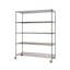 Trinity 60'' Black 5-Tier Adjustable Steel Wire Shelving Unit with Wheels