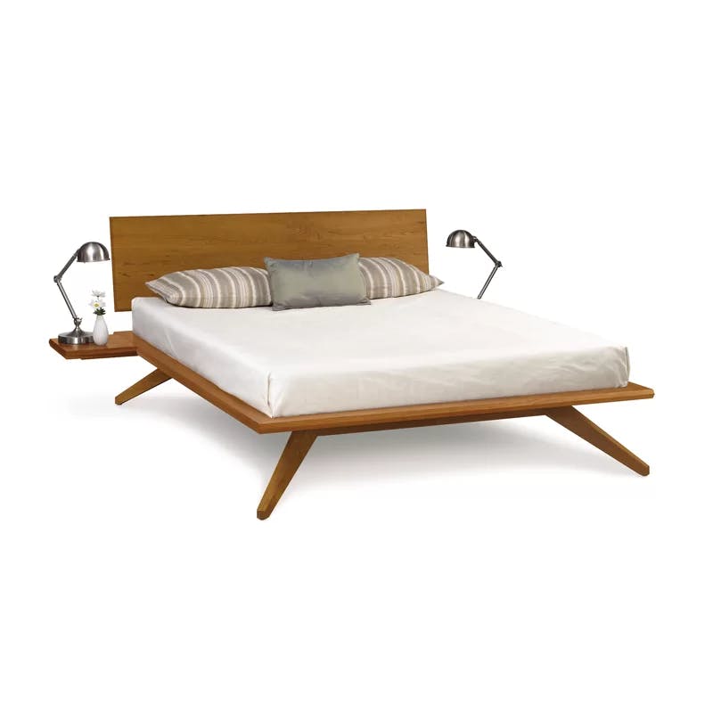 Saddle Cherry King-Sized Wood Frame Bed, GREENGUARD Certified