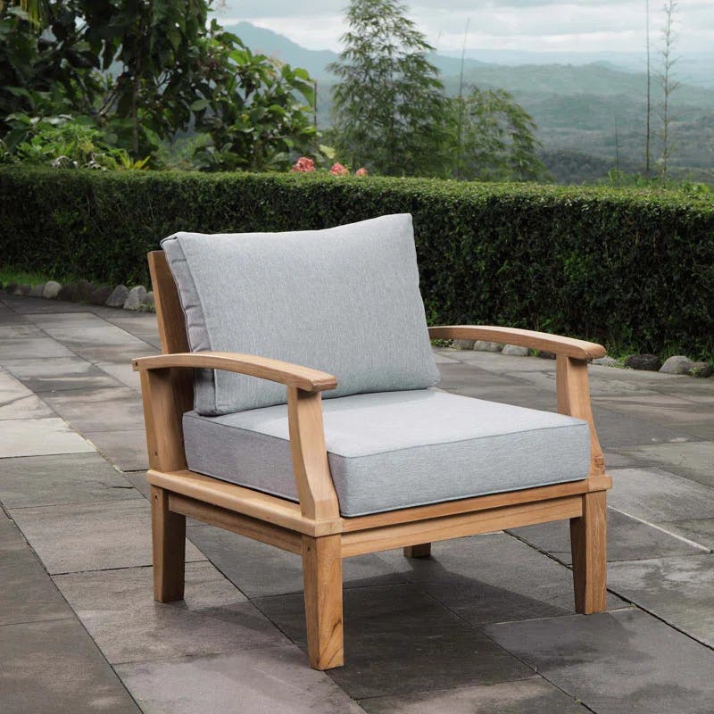 Marina Luxe Natural Gray Teak Outdoor Armchair