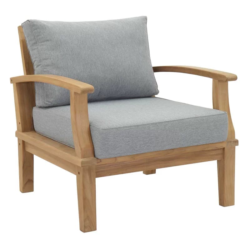 Marina Luxe Natural Gray Teak Outdoor Armchair