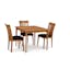 Rustic Natural Cherry Wood Extendable Square Dining Table