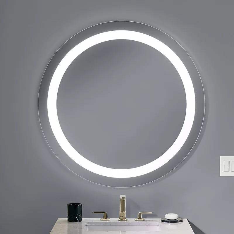 Modern Circular 30" Frameless Vanity Mirror with LED Lighting