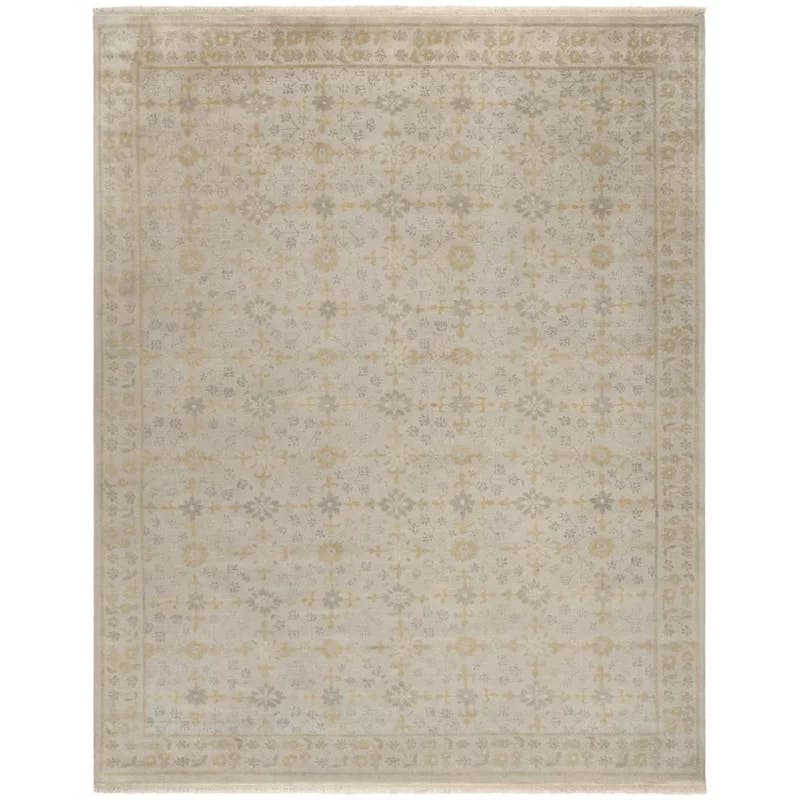 Sultanabad Hand-Knotted Gray Wool 9' x 12' Area Rug