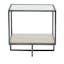 Transitional Bronzed Metal & White Stone Square End Table