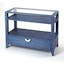 Ocean Blue Raffia Clad Glass-Top Console Table with Storage