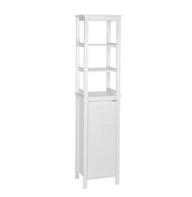 Madison Transitional White MDF Linen Tower with Chrome Hardware
