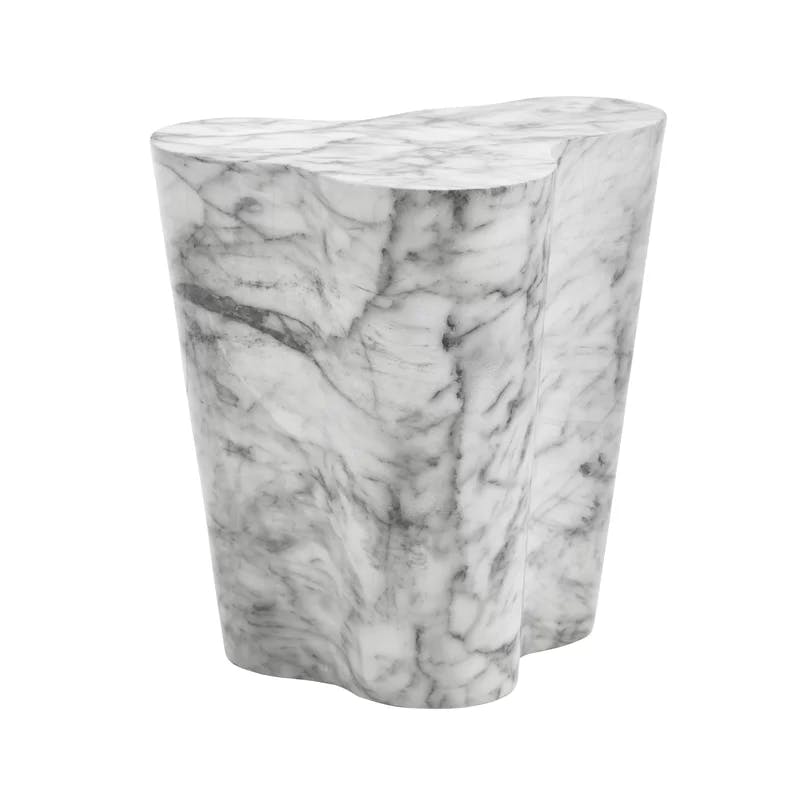 Ava Grey Marble-Finish Concrete End Table