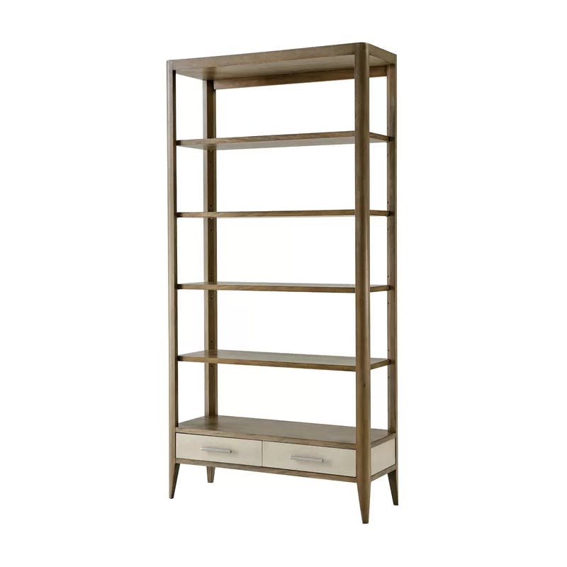 Mangrove & Overcast Adjustable Solid Wood Etagere Bookcase