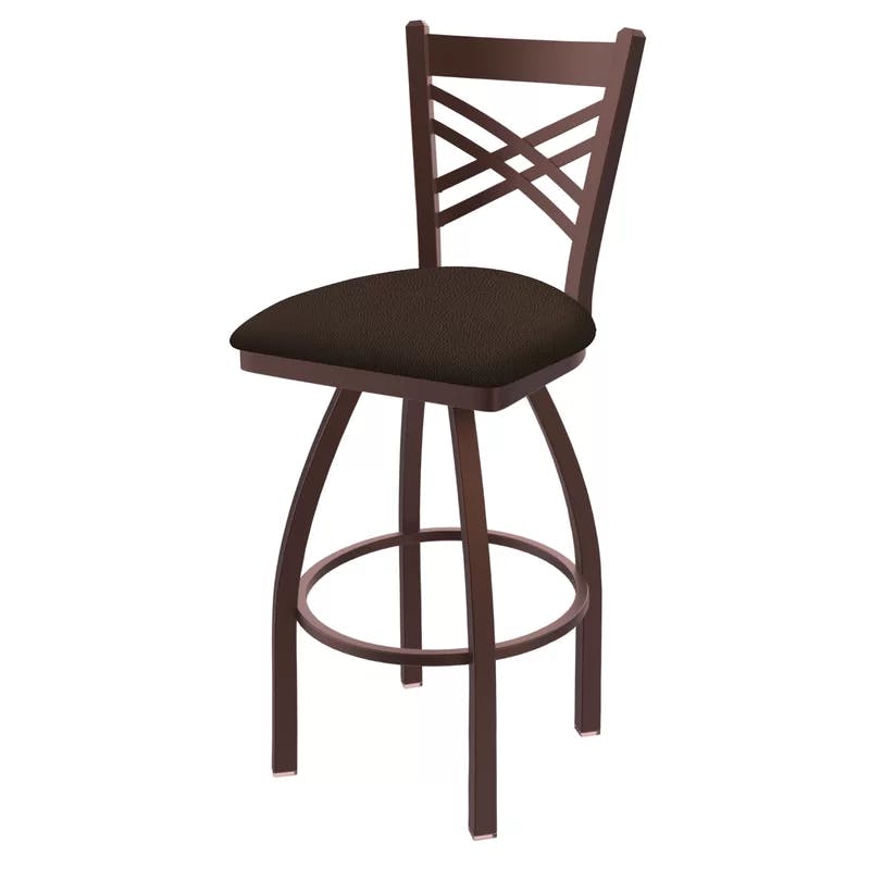 Catalina 30" Swivel Bar Stool with Bronze Frame and Rein Coffee Faux Leather