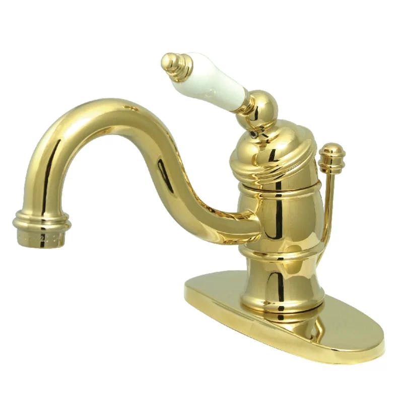 Victorian Polished Brass Single-Handle Bathroom Faucet