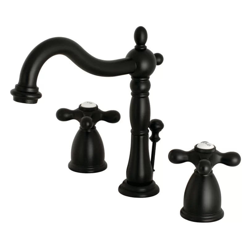 Heritage Matte Black Brass 8" Widespread Bathroom Faucet