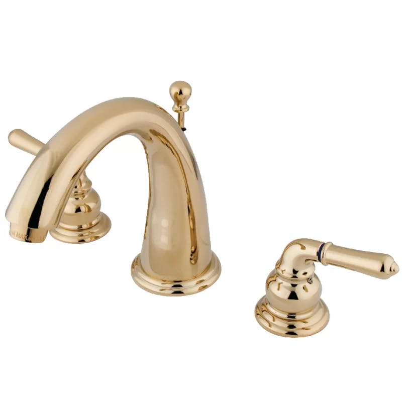 Elegant Naples Polished Brass Widespread Bathroom Faucet