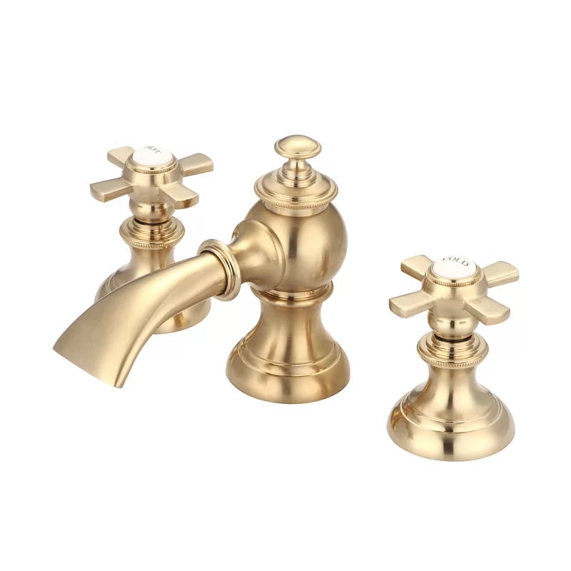 Elegant Vintage Brass 8'' Widespread Bathroom Faucet