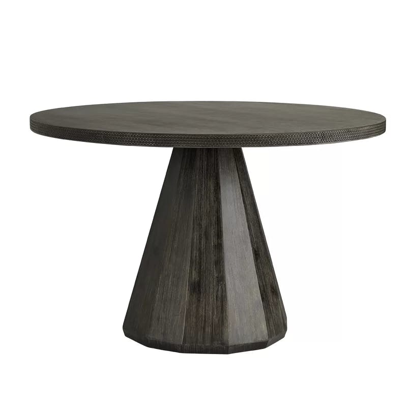 Songhai 47.5" Round Dark Ash Wood Dining Table