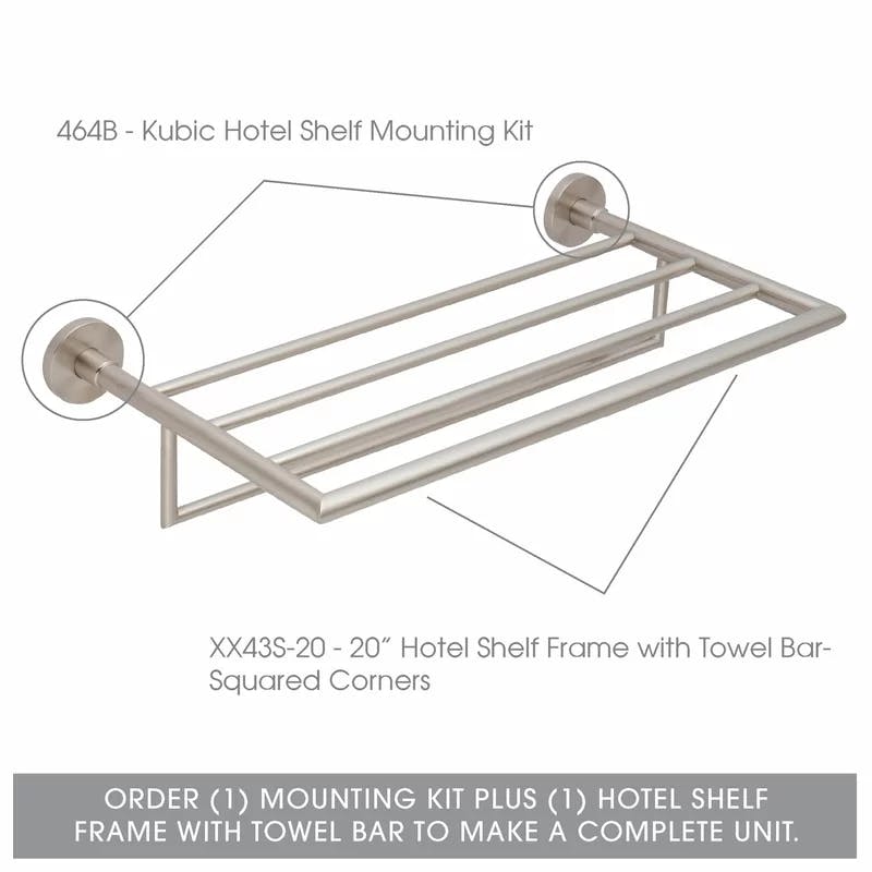 Kubic Satin Nickel Solid Brass Hotel Shelf Mounting Kit