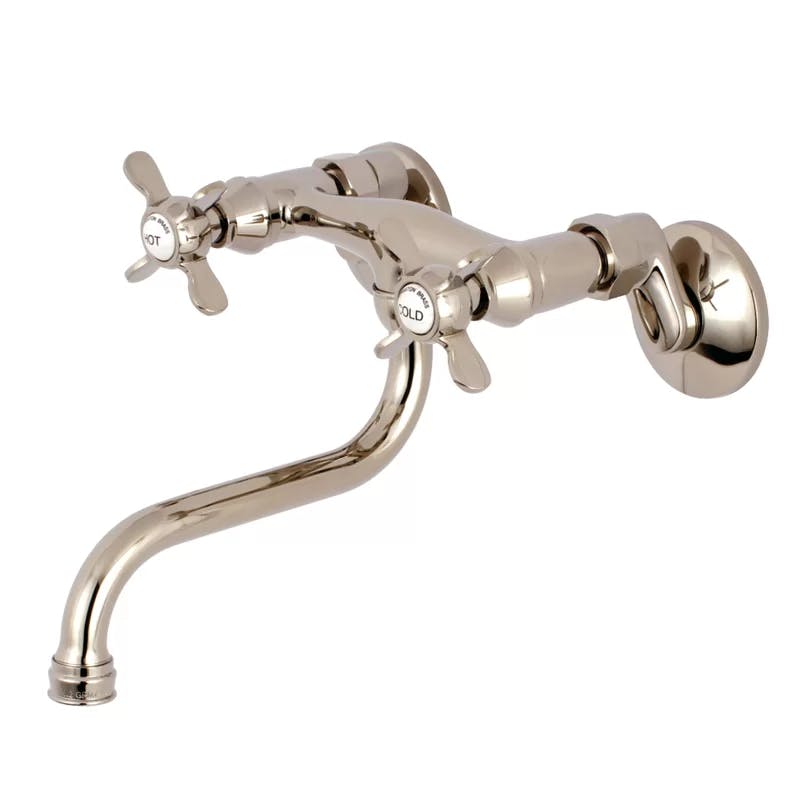 Essex Victorian-Inspired Polished Nickel Wall-Mounted Bathroom Faucet