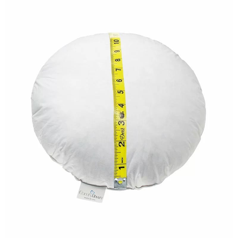 Plush Round Indoor Throw Pillow Insert, 26" Diameter, White Cotton