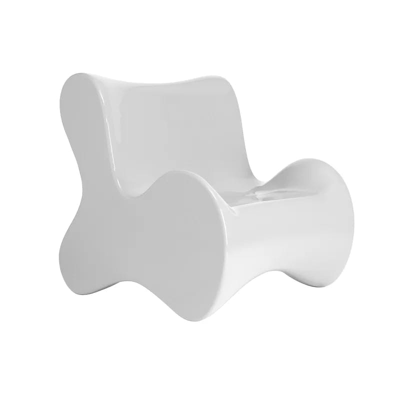 Doux Dynamic White Polypropylene Indoor/Outdoor Lounge Chair