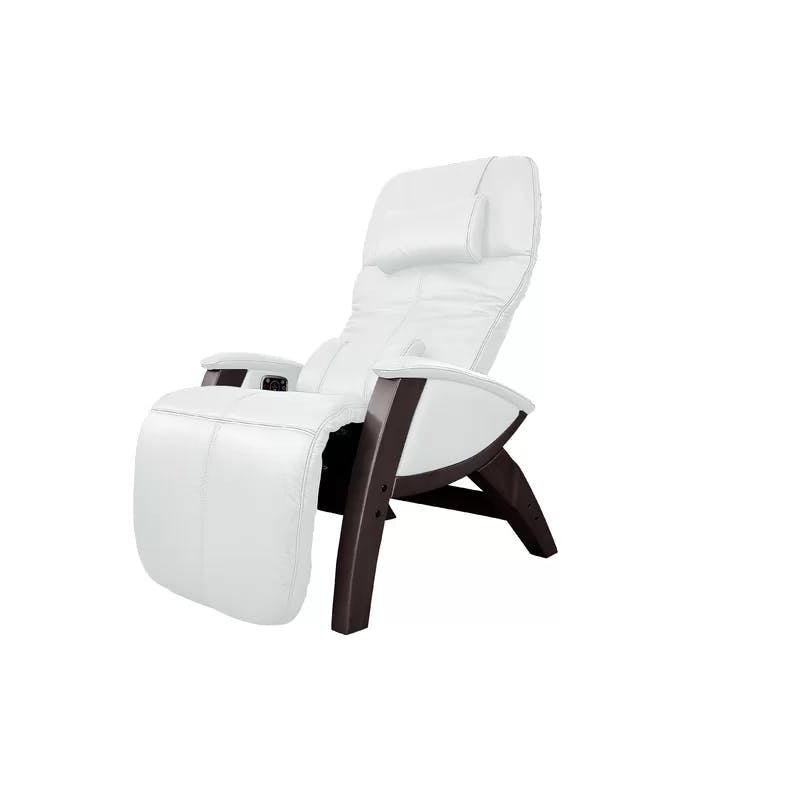 Snowfall White Contemporary Massage Recliner in Faux Leather