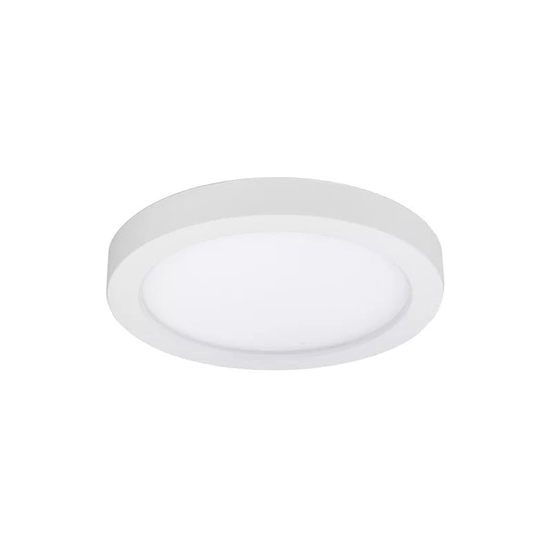 Sleek Edge-Lit 5'' White LED Flush Mount for Indoor/Outdoor