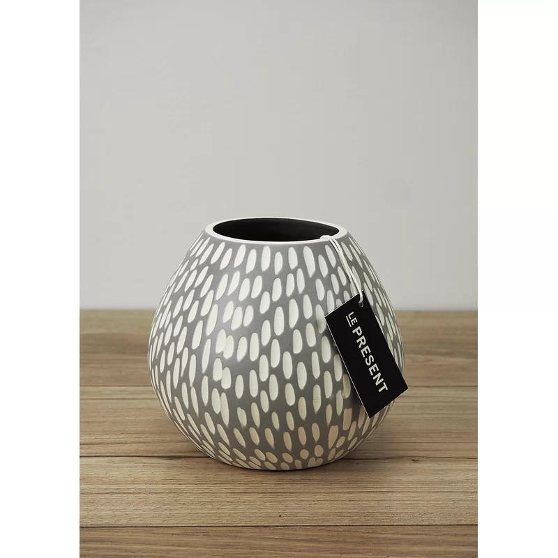 Dash Grey Modern Ceramic Table Vase - 6" Bouquet Holder