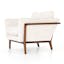 Camargue Cream Ivory Linen and Pecan Birch Wood Accent Chair