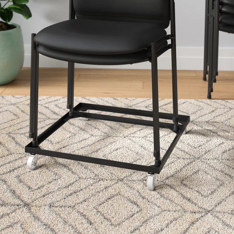 Powder Coated Black Steel 500 lb Capacity Chair Dolly