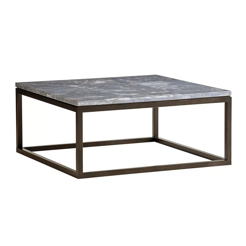 Santana 40'' Gray Wood and Marble Square Cocktail Table