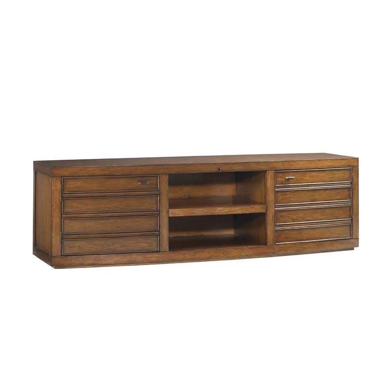 Transitional Warm Brown Media Console with Ample Storage