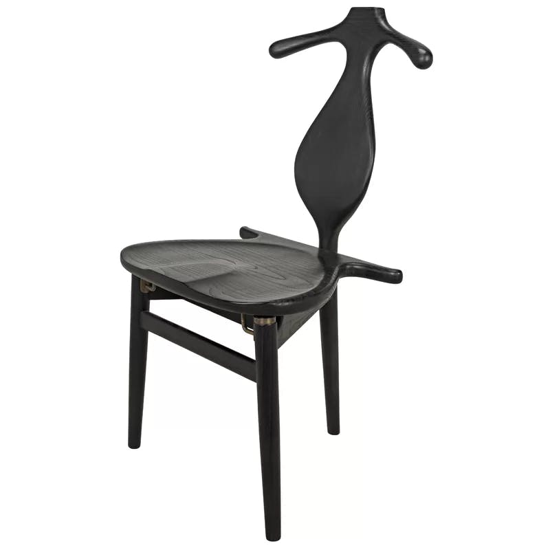 Noir Figaro Charcoal Black Handcrafted Chair with Secret Storage