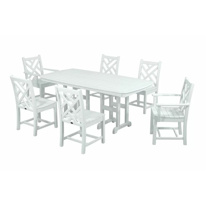 POLYWOOD Chippendale 6-Person White Dining Set
