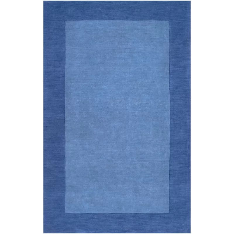 Mystique Geometric Hand-Knotted Wool Rug in Dark Blue, 2' x 3'