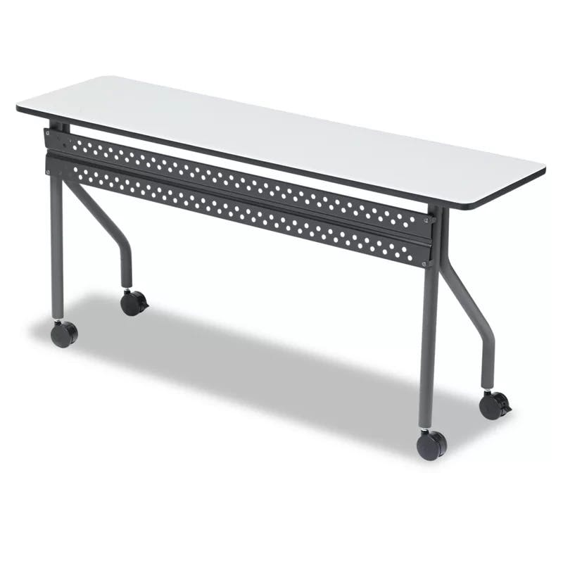 Modular Mobile Training Desk 60" Gray Melamine & Charcoal Steel