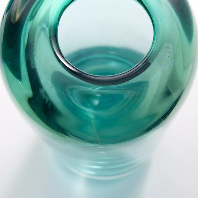 Contemporary Ophelia Blue Glass Table Vase - 8.75" High