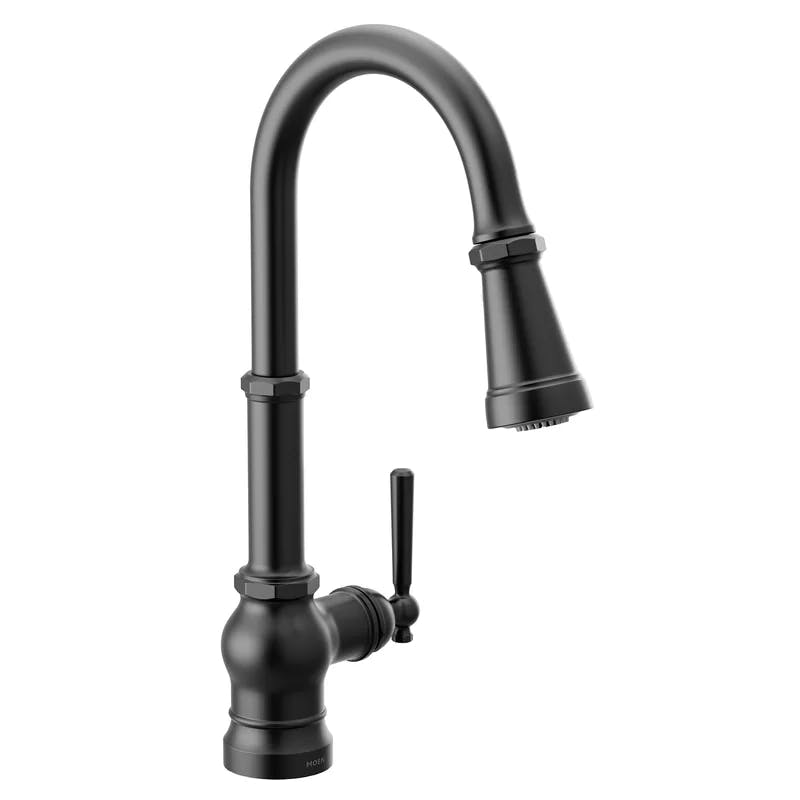 Sleek 17" Chrome Transitional Kitchen Faucet with Pull-out Spray