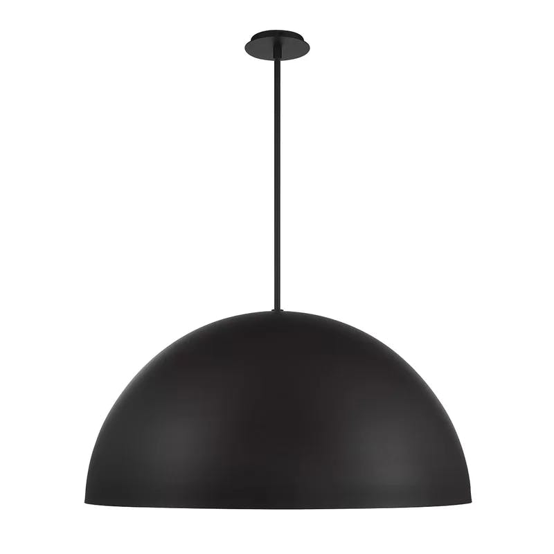 Yolo 26" Black Gold Leaf Dimmable LED Pendant with Opal Glass