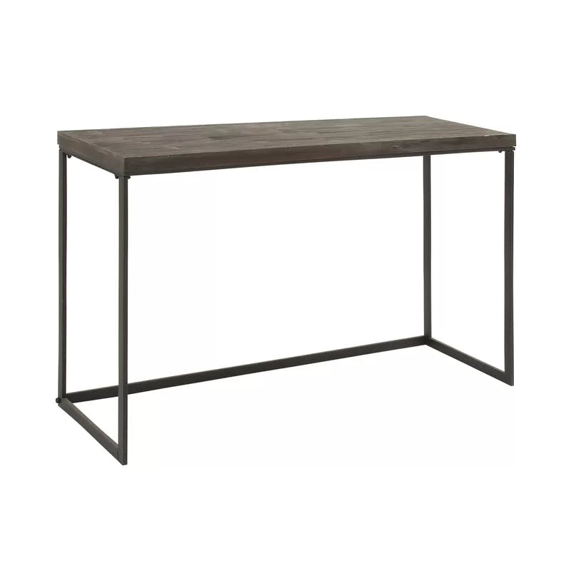 Elegance & Utility Dark Grey Wood and Metal Console Table