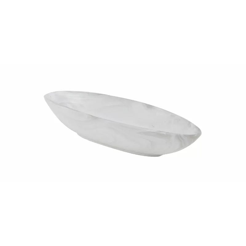 CosmoLiving Minimalist White Porcelain Oval Planter Set, 24"x10"