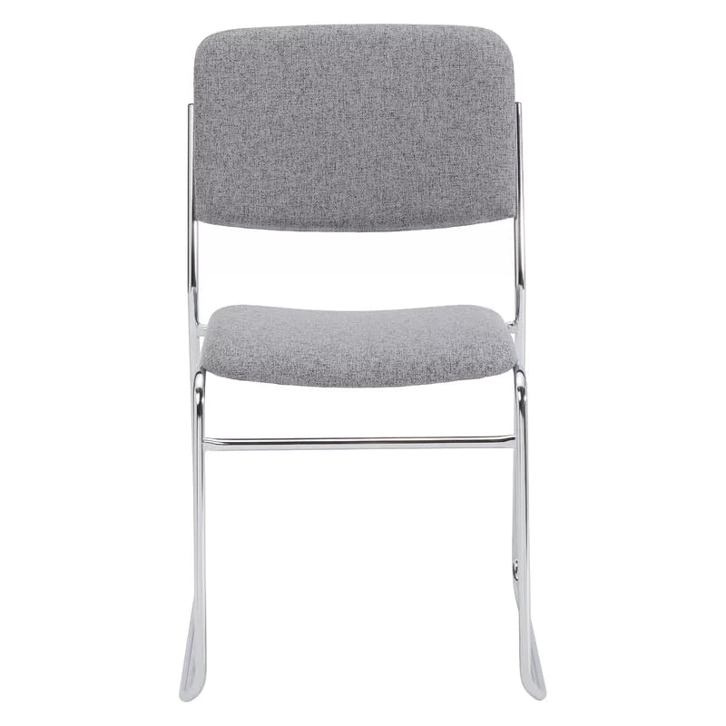 Classic Grey Fabric Padded Metal Stackable Chair