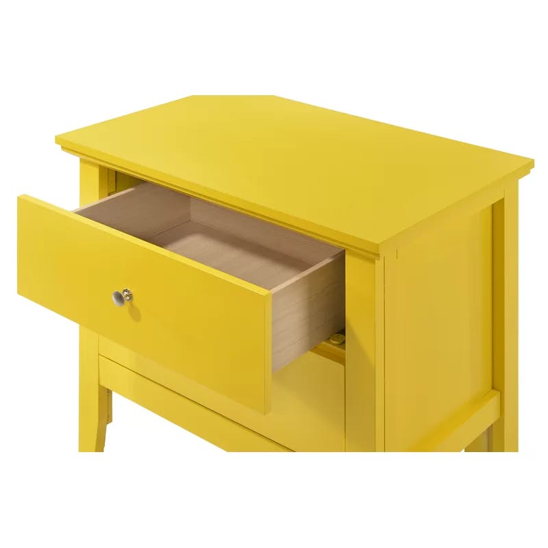 Primo 2-Drawer Yellow Particle Board Nightstand - 24"x16"