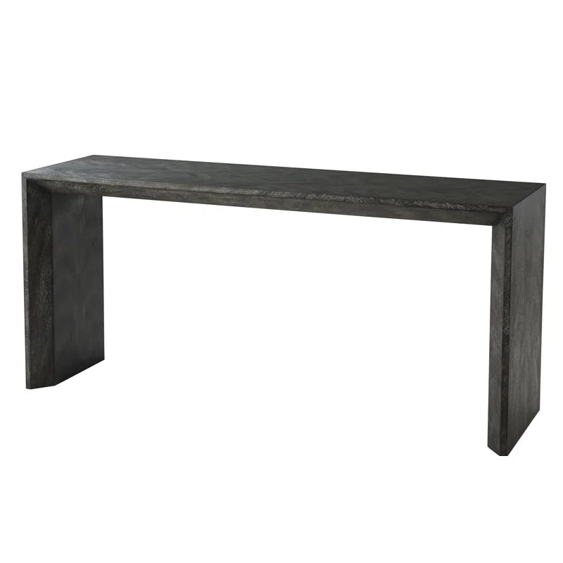 Sleek 65" Transitional Black Wood Console Table