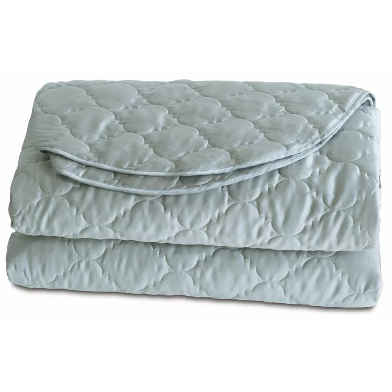 Viola Sea Breeze King Cotton Sateen Quilted Bedspread