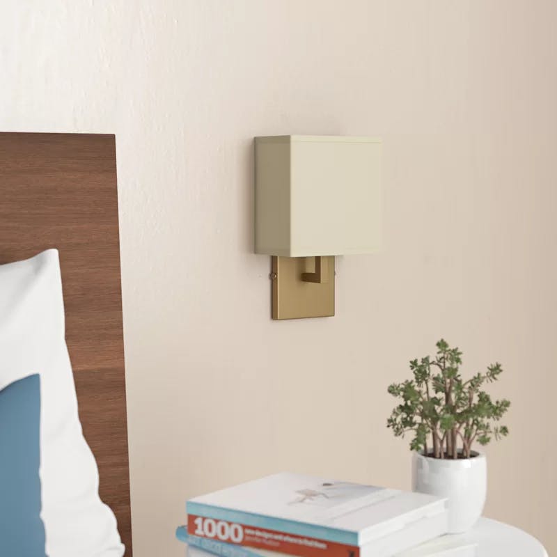 Honey Gold Dimmable Fabric Shade Wall Sconce
