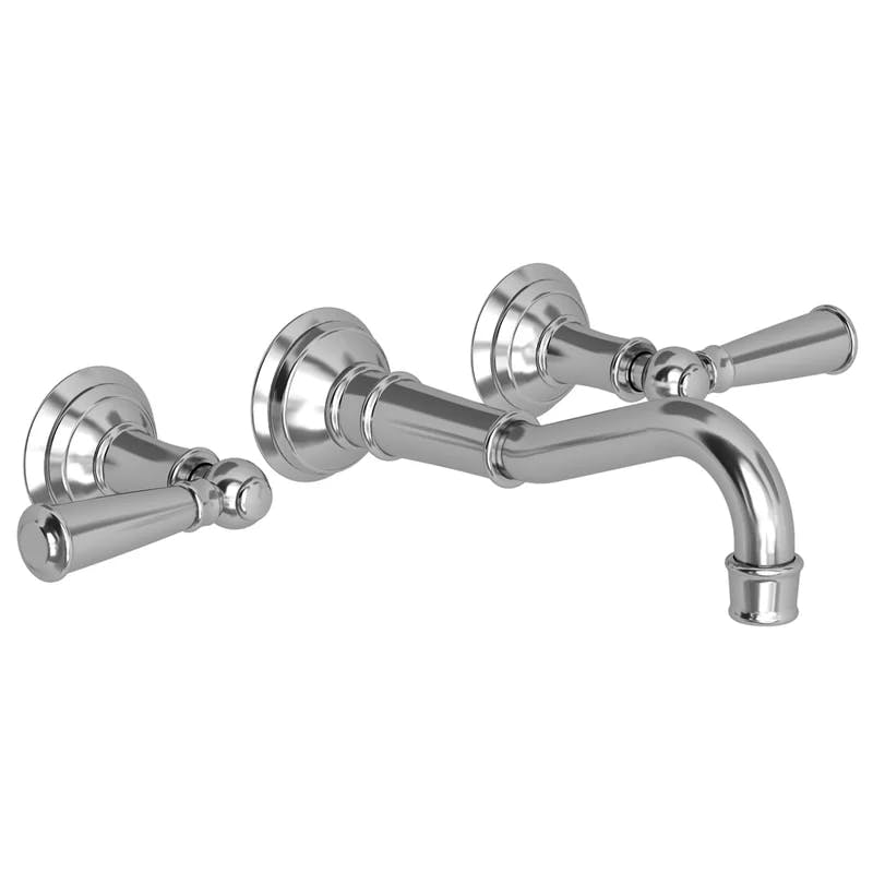 Jacobean Polished Chrome 8" Wall Mount Lavatory Faucet with Lever Handles