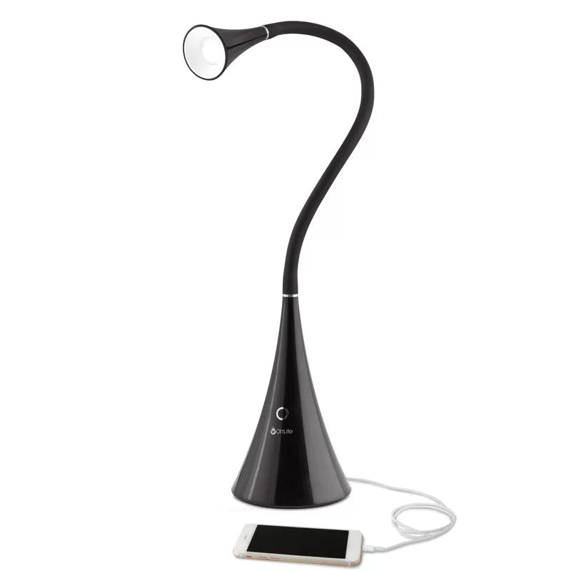 ArcFlex 28" Adjustable Black LED Desk Lamp with Touch Control
