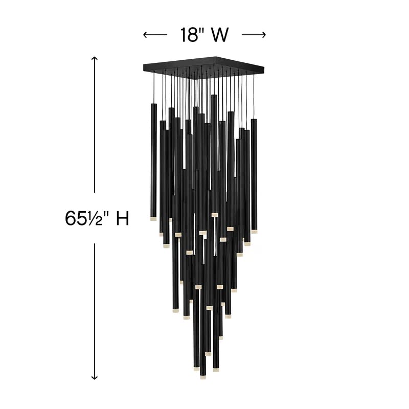 Harmony Sleek Black 36-Light LED Adjustable Pendant