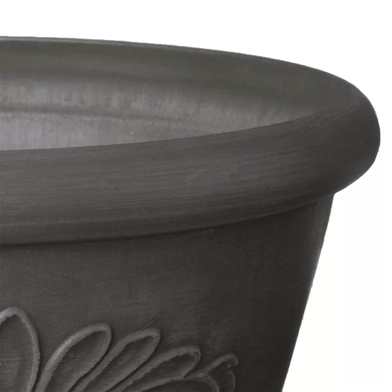 Eco-Friendly Dark Charcoal Bulb Pan Planter, 12"x5"