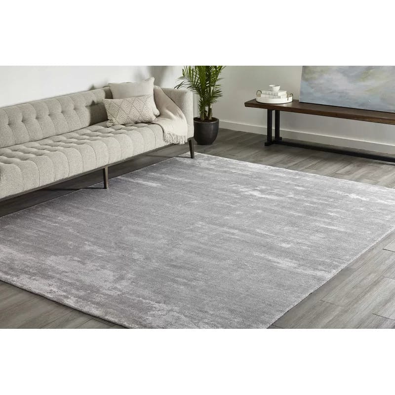 Mist Luminescent 8' x 10' Hand-Knotted Wool & Viscose Rug
