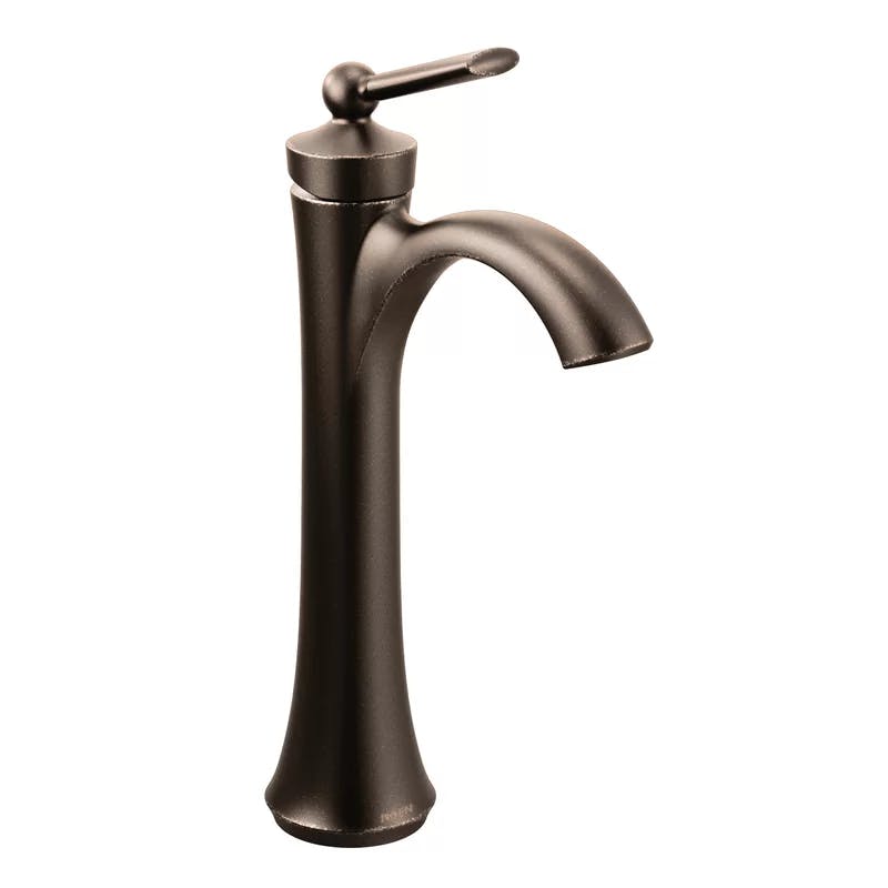 Elegant Distressed Bronze High Arc Vessel Bathroom Faucet