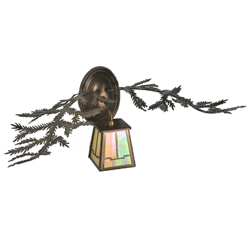 Rustic Bronze Pine Branch LED Wall Sconce, 16"W